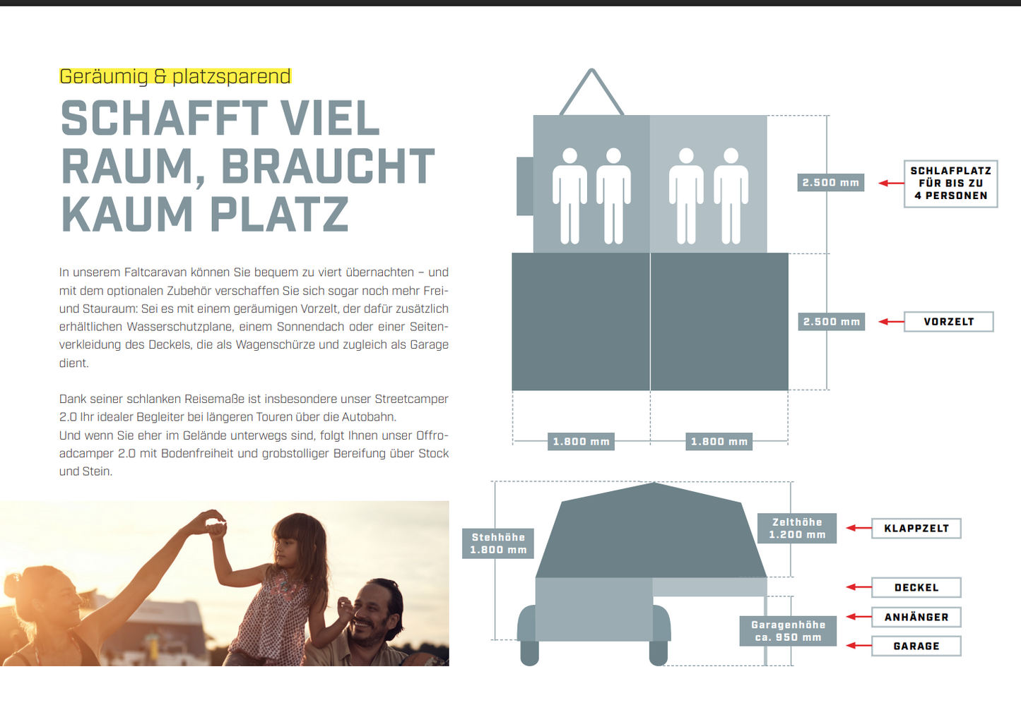 Cultmobil Klappcamper 2.0 Offroad - Faltcaravan gebremst pulverbeschichtet