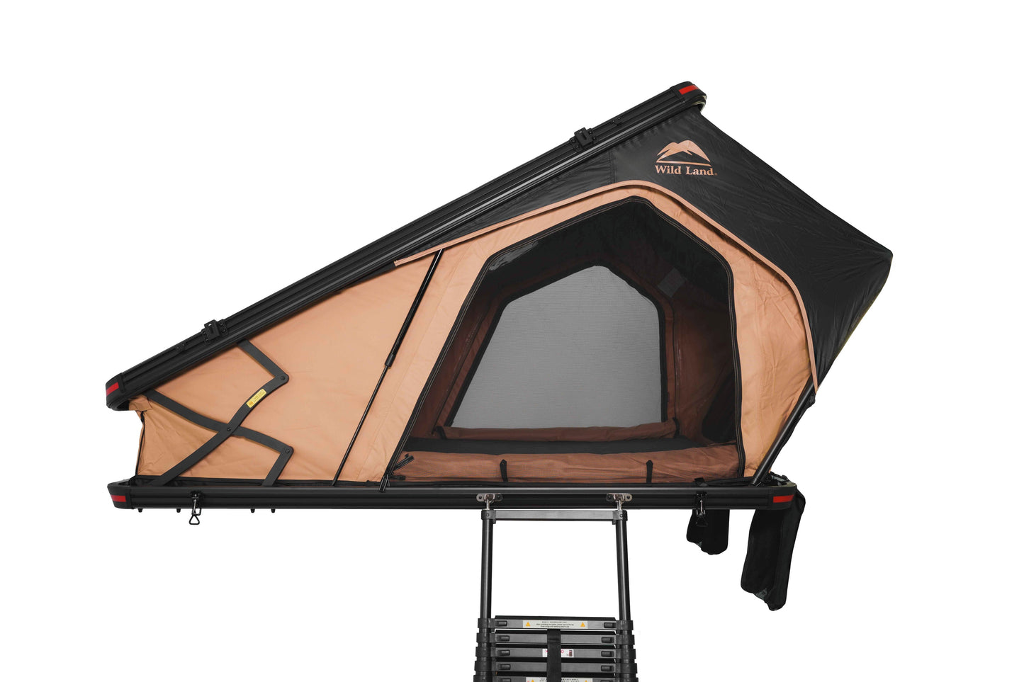 Aufgebautes leichtes Softtop-Dachzelt, Seitenansicht