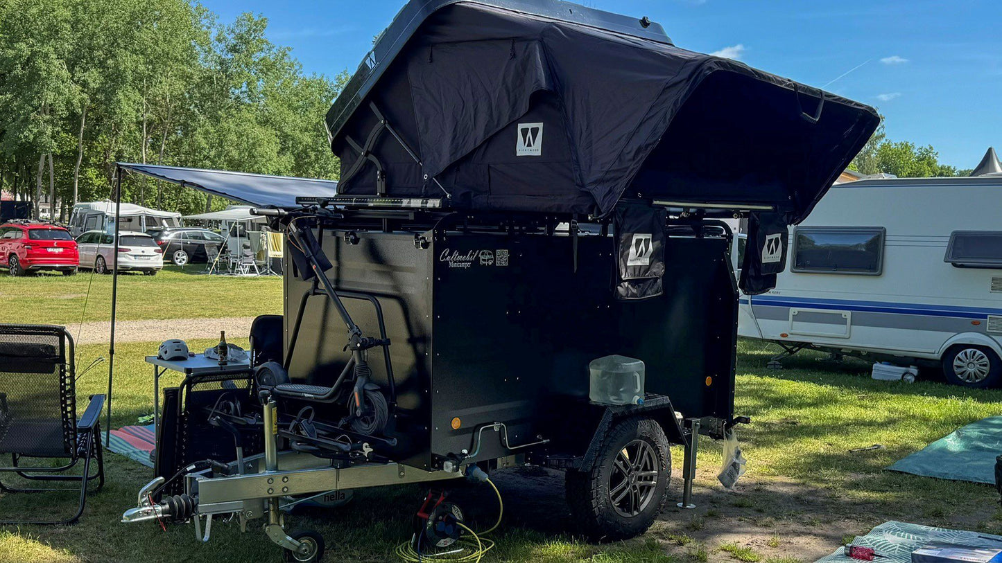 Dachzelt Anhänger auf Kofferanhänger-Basis – TPV KT-EB3 Offroad Plus