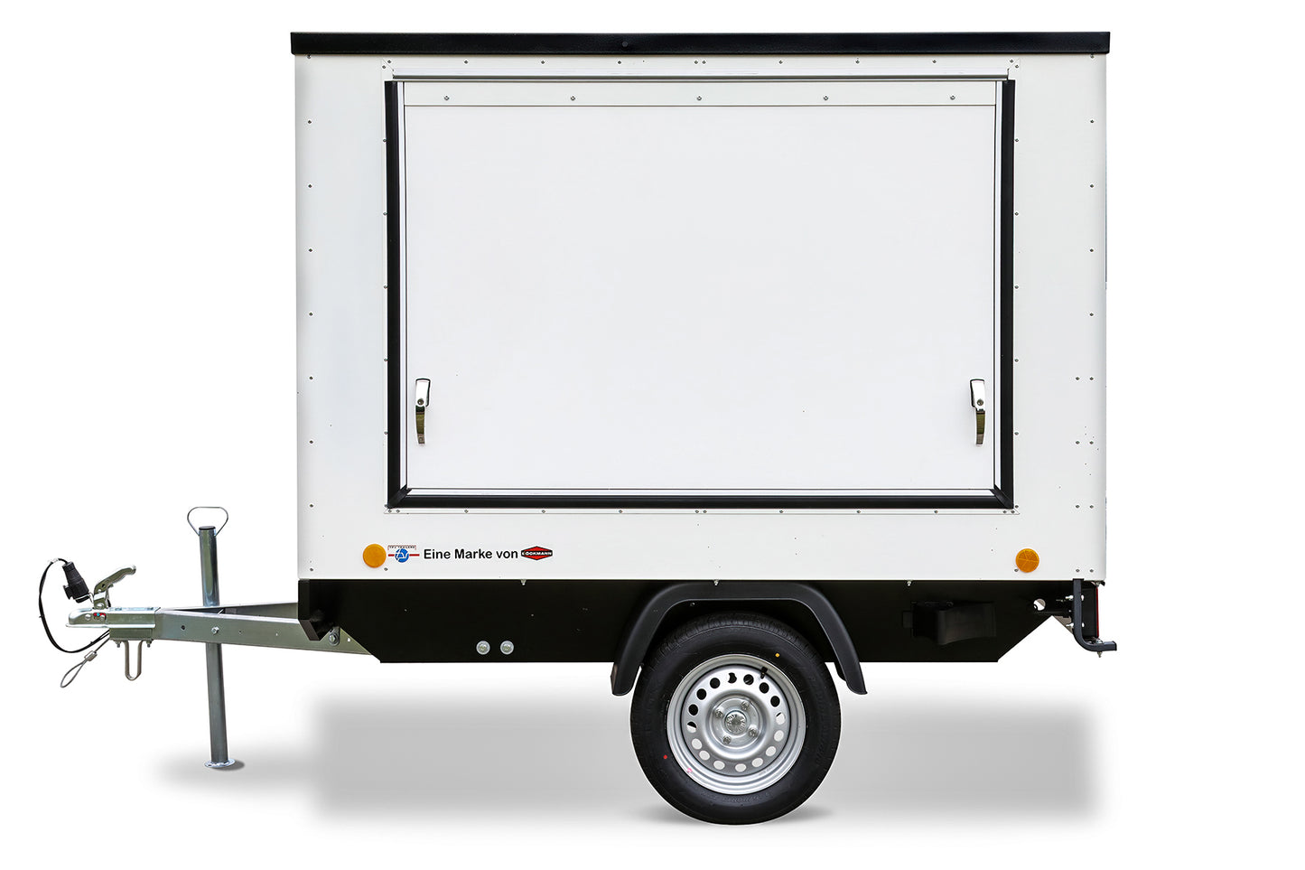 Verkaufsanhänger KT-EU2 mit Doppelflügeltür rechts, von vorne