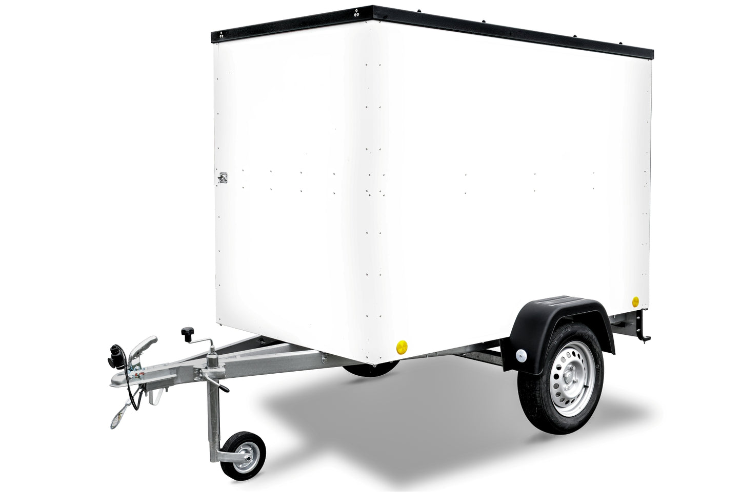 Kleiner Verkaufsanhänger 750kg ungebremst / Messeanhänger KT-EU2 weiß mit Doppelflügeltür rechts