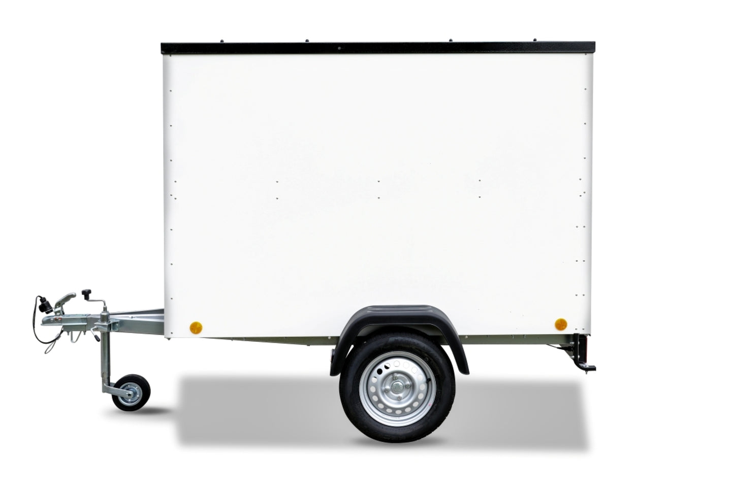 Kleiner Verkaufsanhänger 750kg ungebremst / Messeanhänger KT-EU2 weiß mit Doppelflügeltür rechts